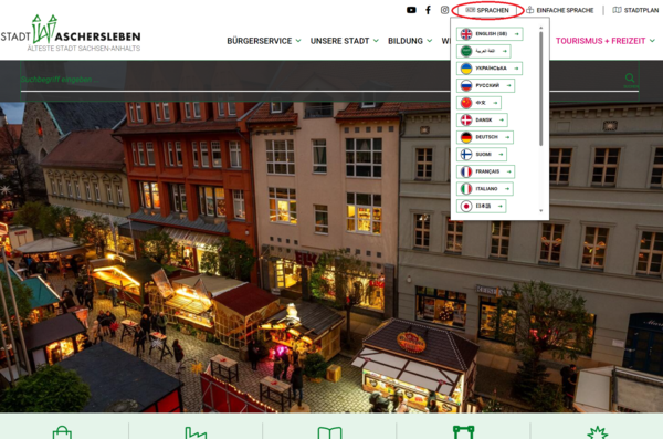 Screenshot Sprach-Tool