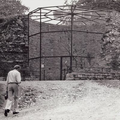 Bild vergrößern: 1976: Umbau Burgruine zur Greifvogelvoliere